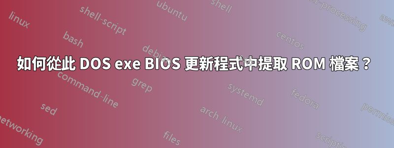 如何從此 DOS exe BIOS 更新程式中提取 ROM 檔案？