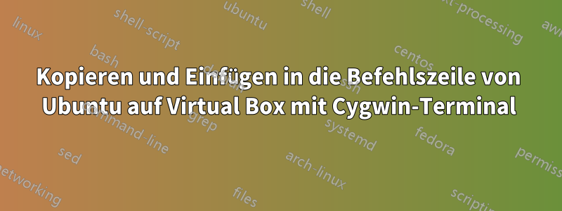 Kopieren und Einfügen in die Befehlszeile von Ubuntu auf Virtual Box mit Cygwin-Terminal