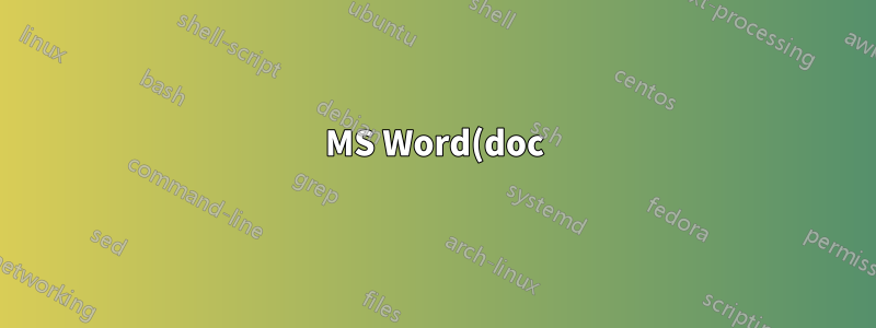 MS Word(doc) 파일을 페이지 단위로 읽기