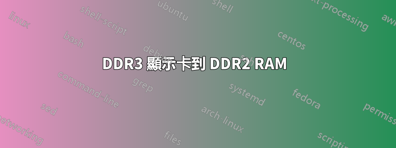 DDR3 顯示卡到 DDR2 RAM 