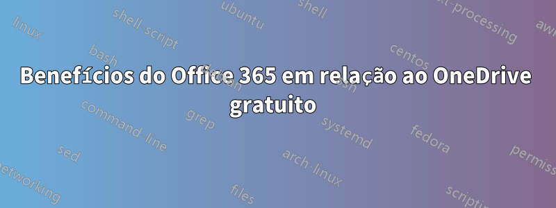 Benefícios do Office 365 em relação ao OneDrive gratuito 