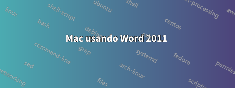 Mac usando Word 2011