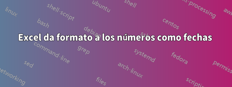 Excel da formato a los números como fechas