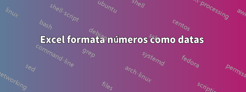 Excel formata números como datas