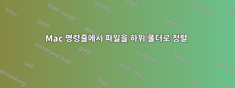 Mac 명령줄에서 파일을 하위 폴더로 정렬