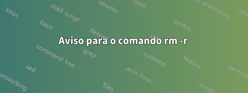 Aviso para o comando rm -r