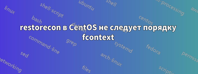 restorecon в CentOS не следует порядку fcontext