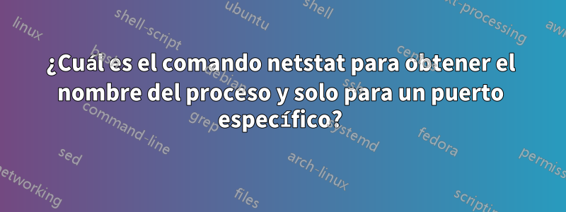 ¿Cuál es el comando netstat para obtener el nombre del proceso y solo para un puerto específico?