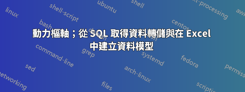 動力樞軸；從 SQL 取得資料轉儲與在 Excel 中建立資料模型