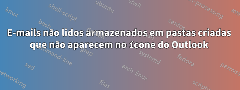 E-mails não lidos armazenados em pastas criadas que não aparecem no ícone do Outlook