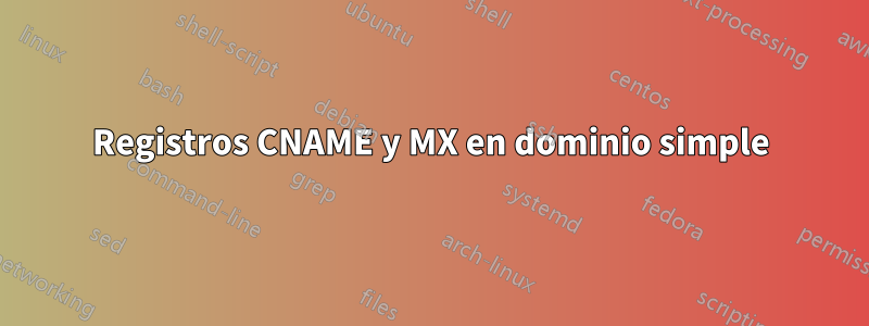 Registros CNAME y MX en dominio simple