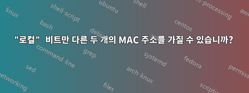 "로컬" 비트만 다른 두 개의 MAC 주소를 가질 수 있습니까?