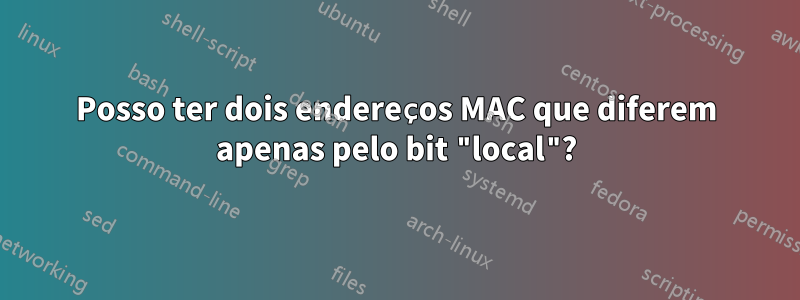 Posso ter dois endereços MAC que diferem apenas pelo bit "local"?