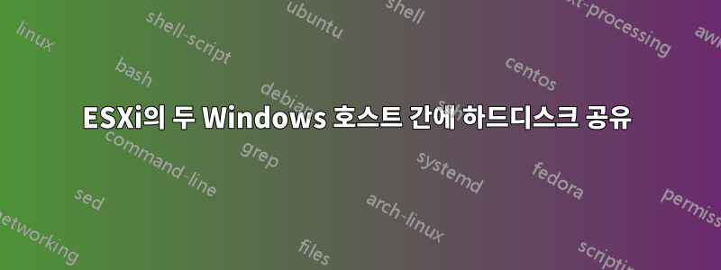 ESXi의 두 Windows 호스트 간에 하드디스크 공유