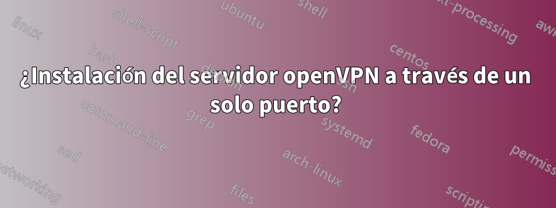 ¿Instalación del servidor openVPN a través de un solo puerto?