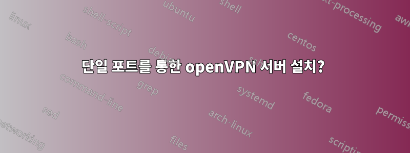 단일 포트를 통한 openVPN 서버 설치?