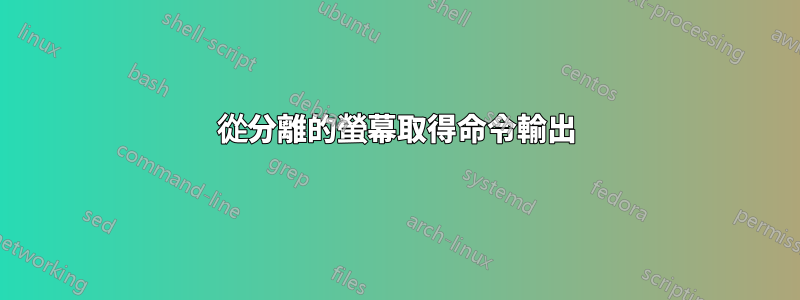 從分離的螢幕取得命令輸出