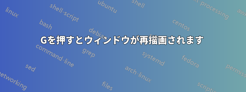 Gを押すとウィンドウが再描画されます