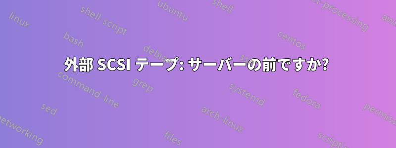 外部 SCSI テープ: サーバーの前ですか?