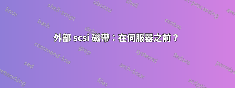 外部 scsi 磁帶：在伺服器之前？