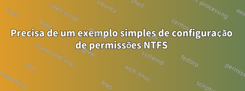 Precisa de um exemplo simples de configuração de permissões NTFS