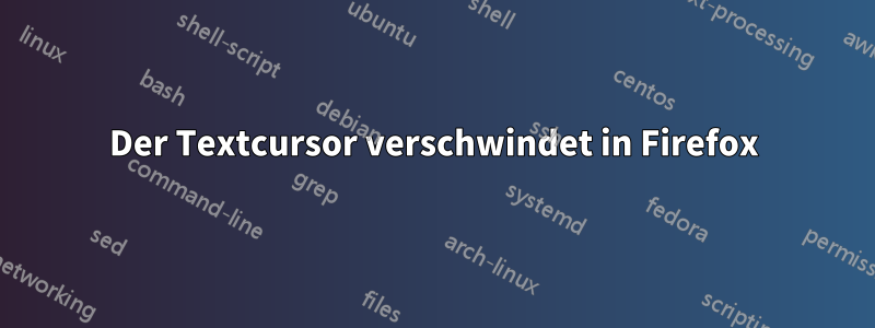 Der Textcursor verschwindet in Firefox