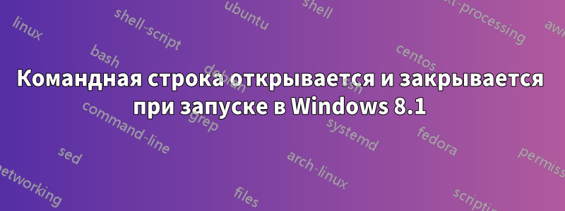 Командная строка открывается и закрывается при запуске в Windows 8.1