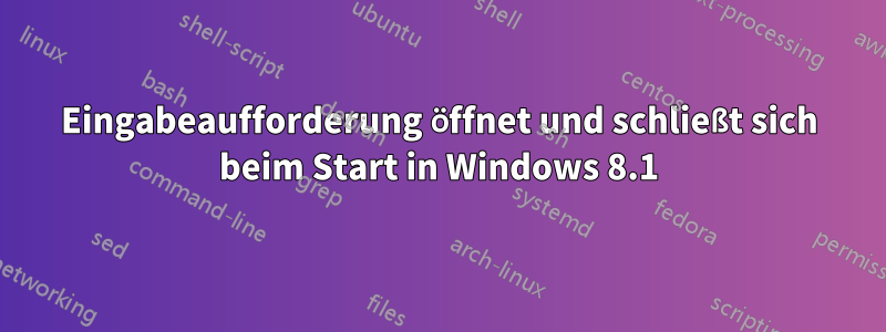 Eingabeaufforderung öffnet und schließt sich beim Start in Windows 8.1