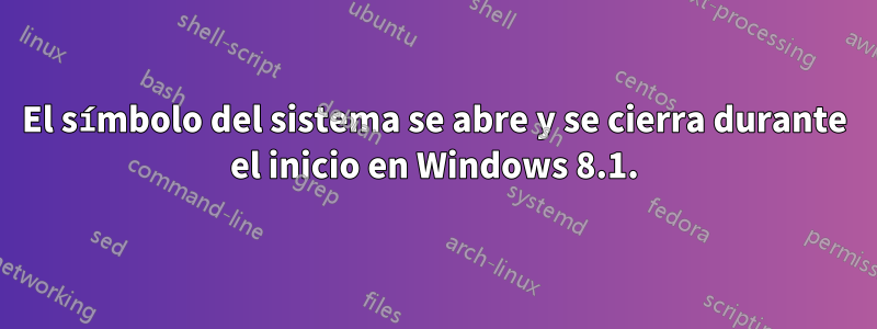 El símbolo del sistema se abre y se cierra durante el inicio en Windows 8.1.