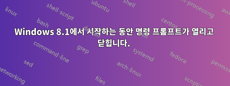 Windows 8.1에서 시작하는 동안 명령 프롬프트가 열리고 닫힙니다.