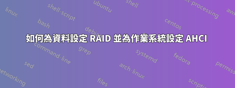 如何為資料設定 RAID 並為作業系統設定 AHCI