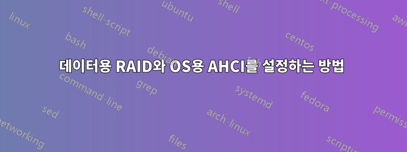 데이터용 RAID와 OS용 AHCI를 설정하는 방법