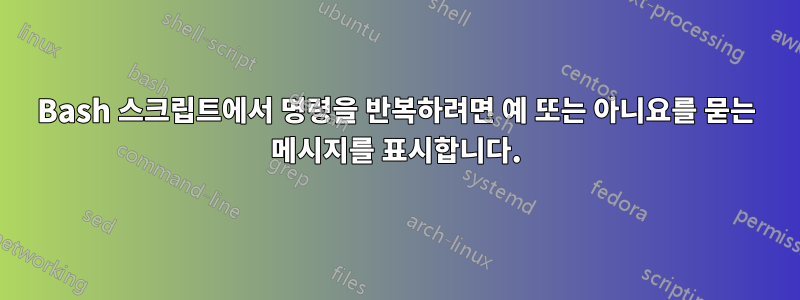 Bash 스크립트에서 명령을 반복하려면 예 또는 아니요를 묻는 메시지를 표시합니다.