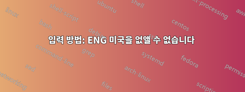 입력 방법: ENG 미국을 없앨 수 없습니다