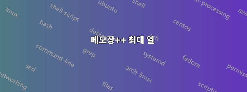 메모장++ 최대 열