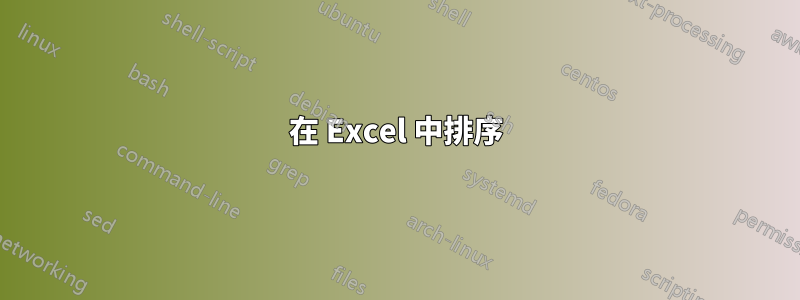 在 Excel 中排序
