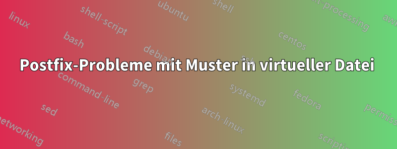 Postfix-Probleme mit Muster in virtueller Datei