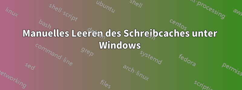 Manuelles Leeren des Schreibcaches unter Windows