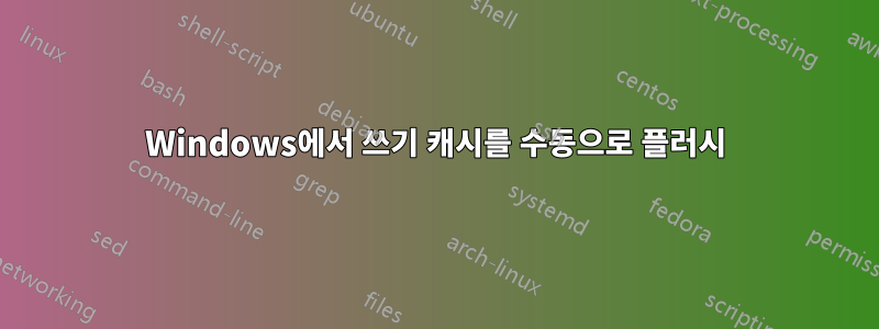 Windows에서 쓰기 캐시를 수동으로 플러시