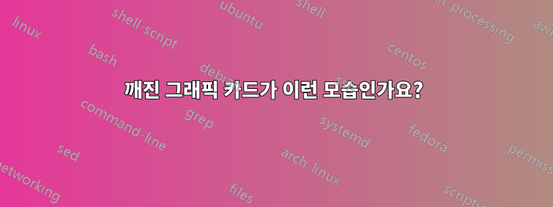 깨진 그래픽 카드가 이런 모습인가요?