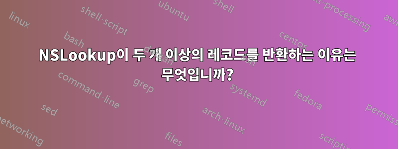 NSLookup이 두 개 이상의 레코드를 반환하는 이유는 무엇입니까?