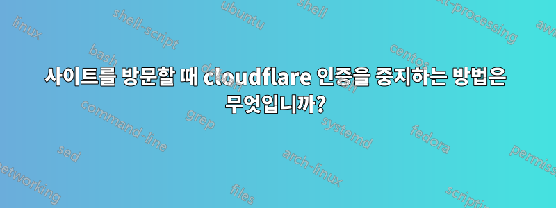 사이트를 방문할 때 cloudflare 인증을 중지하는 방법은 무엇입니까?