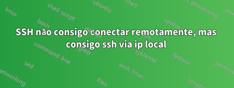 SSH não consigo conectar remotamente, mas consigo ssh via ip local