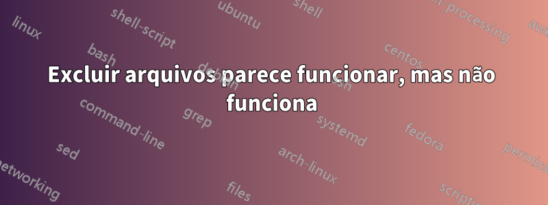 Excluir arquivos parece funcionar, mas não funciona