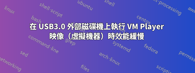 在 USB3.0 外部磁碟機上執行 VM Player 映像（虛擬機器）時效能緩慢