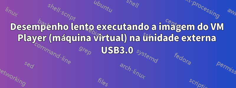 Desempenho lento executando a imagem do VM Player (máquina virtual) na unidade externa USB3.0