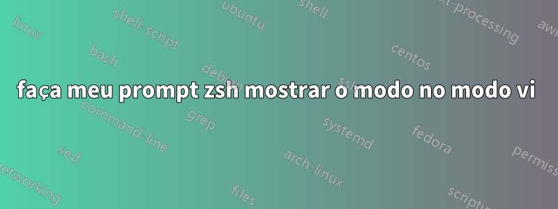 faça meu prompt zsh mostrar o modo no modo vi