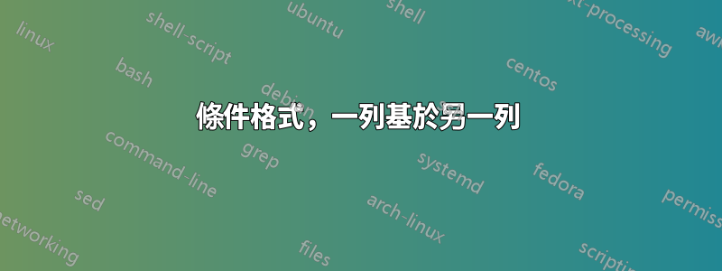 條件格式，一列基於另一列