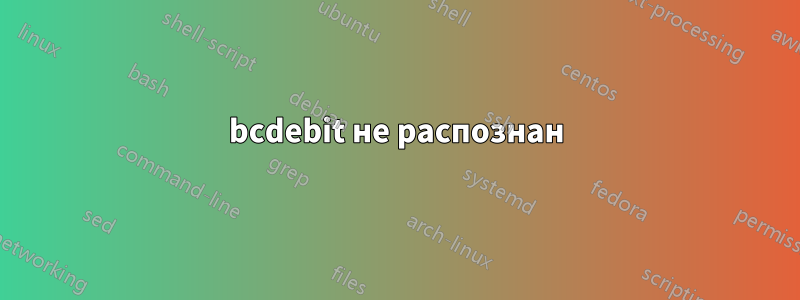 bcdebit не распознан