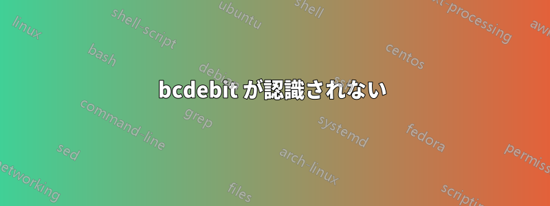 bcdebit が認識されない